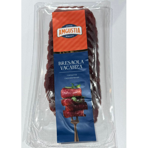 Говядина "Bresaola Vacanza" (Брезаола Ваканза), с/в, нарезка 70г, AMGUSTIA Говядина "Bresaola Vacanza" (Брезаола Ваканза), с/в, нарезка 70г, AMGUSTIA